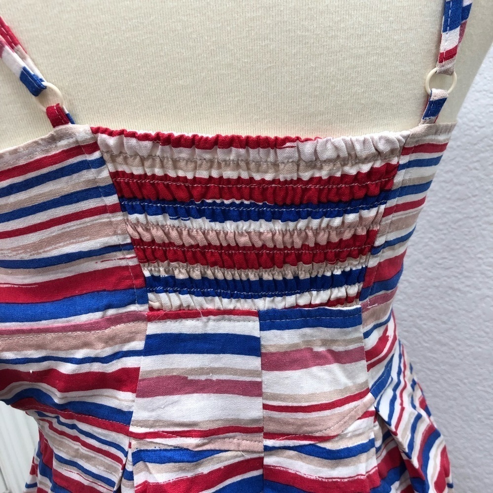 Jack BB Dakota Small Dress Red Blue Patriotic Linen - Picture 6 of 7